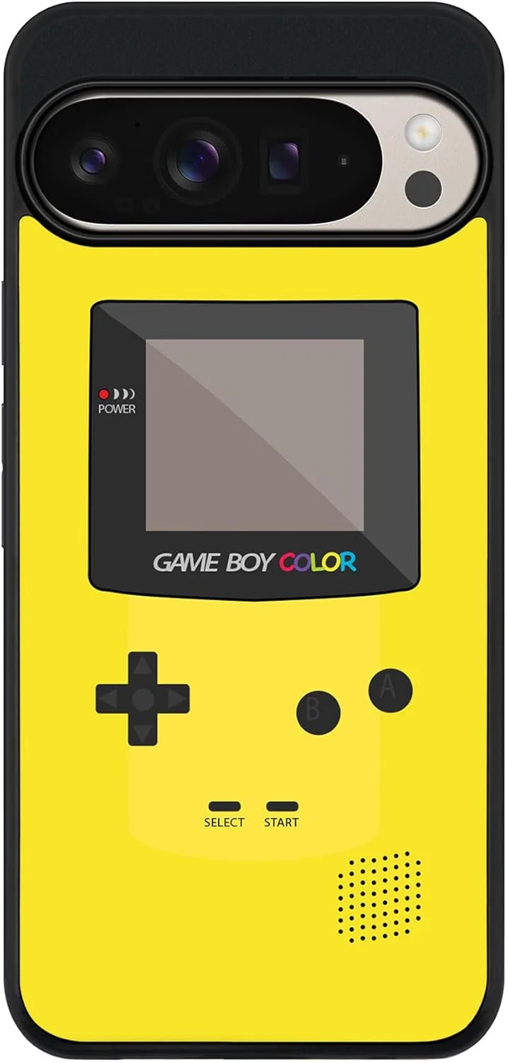 کاور محافظ گوشی گوگل پیکسل 9 پرو XL، طراحی مقاوم، باریک، محافظت از دوربین، ضد ضربه - طرح گیم بوی کالر - زرد