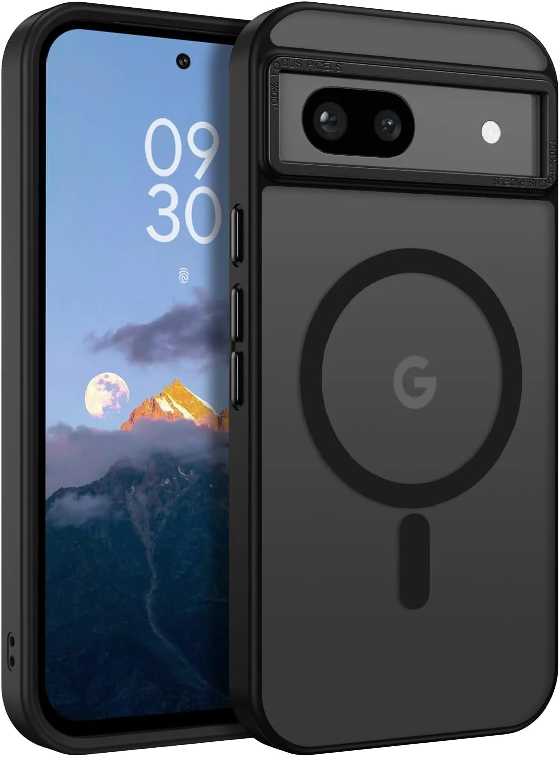 کاور آهنربایی گوآگوا برای گوگل پیکسل 8a [سازگار با Mag Safe] [محافظت درجه نظامی] نیمه شفاف مات، کاور محافظ گوشی باریک ضد ضربه برای گوگل پیکسل 8a 6.1 اینچی، مشکی
