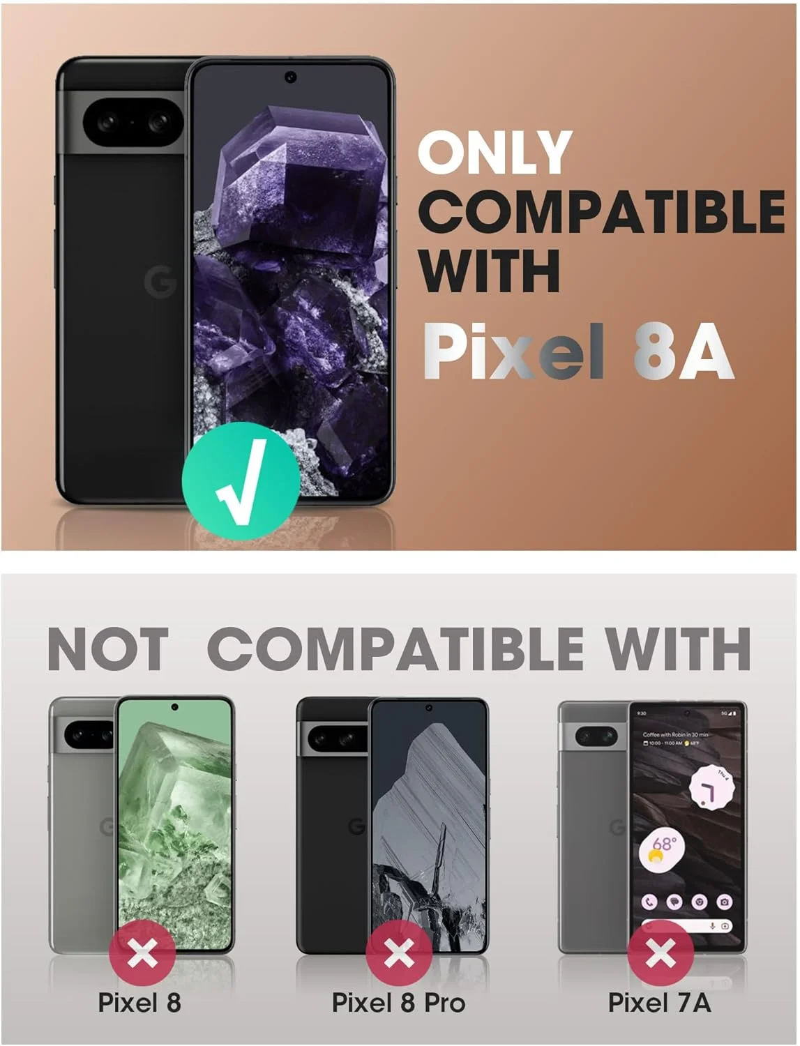 کاور محافظ SUPCASE مدل Unicorn Beetle Pro برای گوشی گوگل پیکسل 8A به همراه استند و گیره کمربند، محافظ صفحه نمایش داخلی، محافظت سنگین و مقاوم، دارای پایه نگهدارنده، مشکی