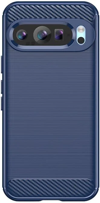 قاب گوشی برای گوگل پیکسل 9 پرو ایکس ال (2024) با حس لمس پوست و محافظت در برابر افتادن 6.8 اینچ (آبی (گوگل پیکسل 9 پرو ایکس ال))