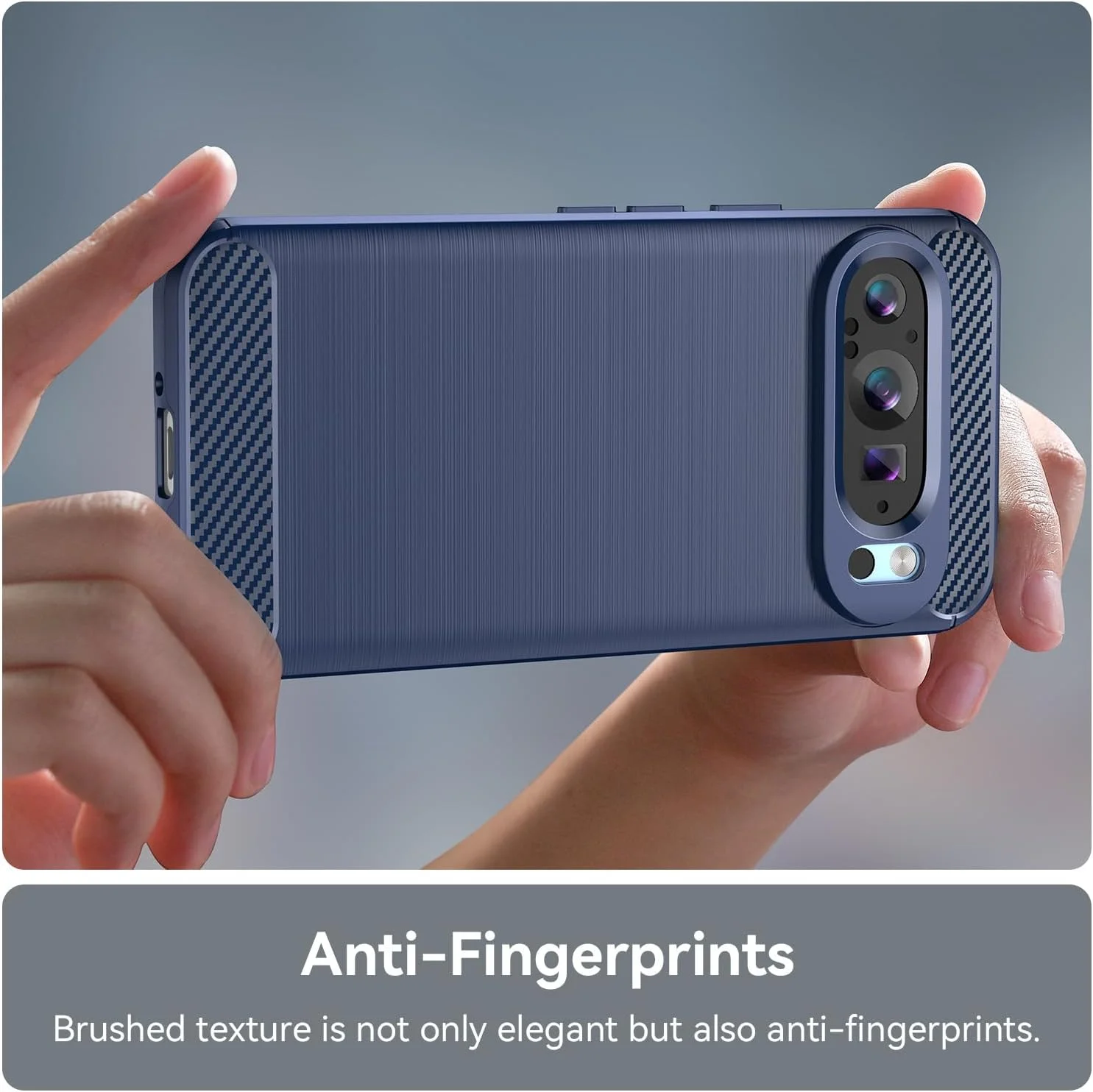 قاب گوشی برای گوگل پیکسل 9 پرو ایکس ال (2024) با حس لمس پوست و محافظت در برابر افتادن 6.8 اینچ (آبی (گوگل پیکسل 9 پرو ایکس ال))