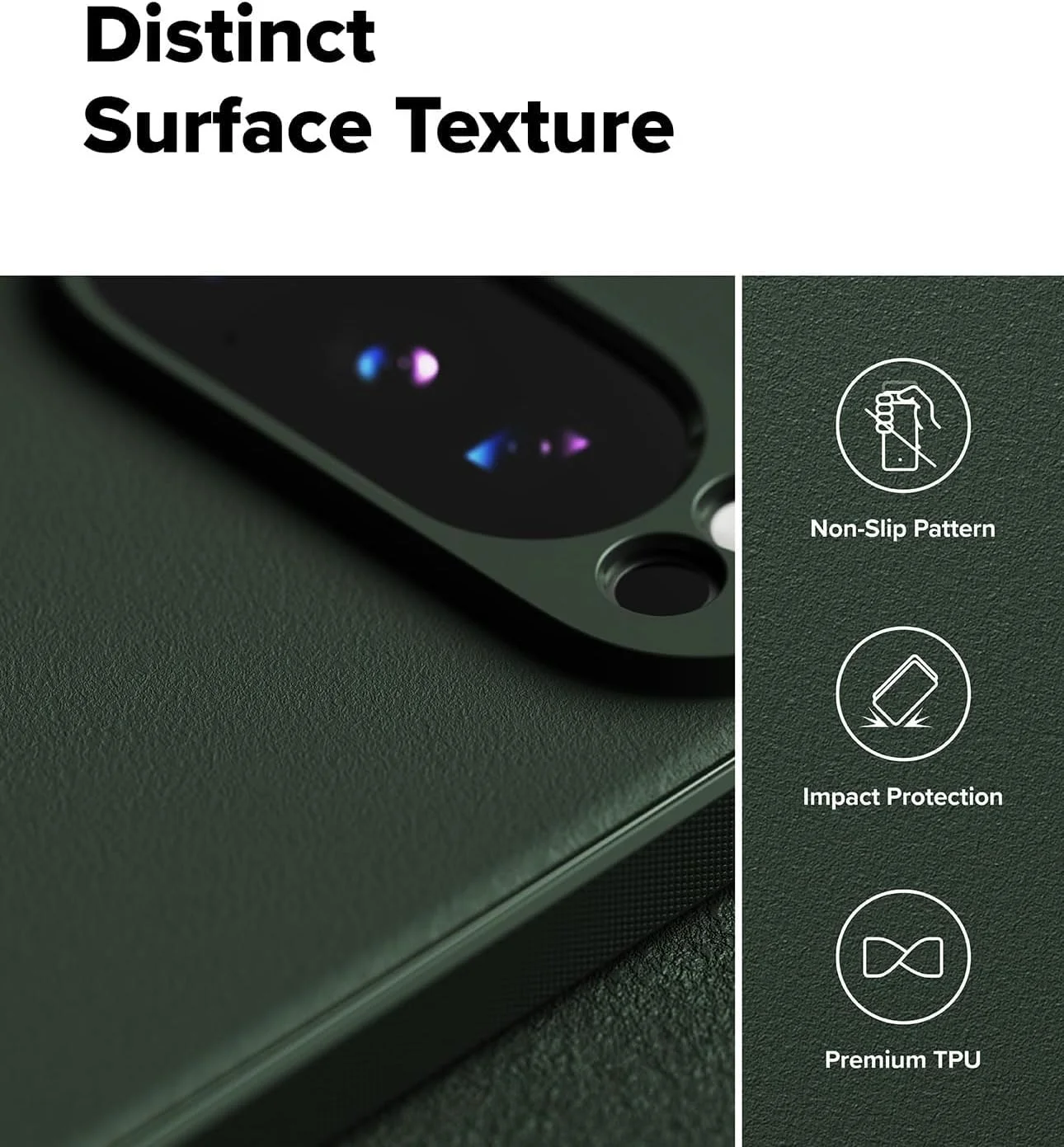 کاور اونیکس رینکه سازگار با گوگل پیکسل 10 پرو، با گریپ تقویت شده، TPU بادوام و انعطاف پذیر، ضد ضربه، محافظ سپر TPU مقاوم، روکش گوشی [طراحی شده برای پیکسل 10 پرو] - سبز تیره