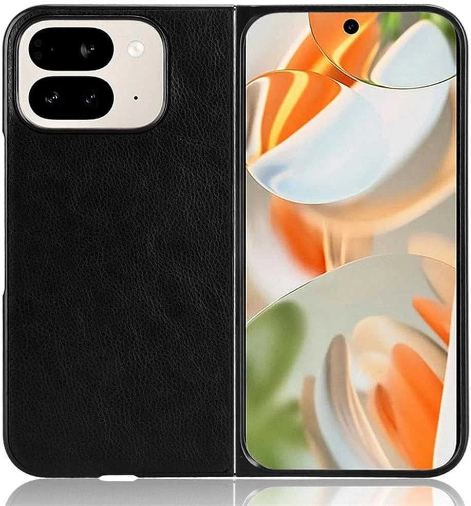 قاب محافظ گوشی گوگل پیکسل 9 پرو فولد، قاب تاشو چرمی، لمس راحت، قاب فوق العاده نازک و سبک گوگل پیکسل 9 پرو فولد، کاور ضد ضربه گوشی (مشکی)