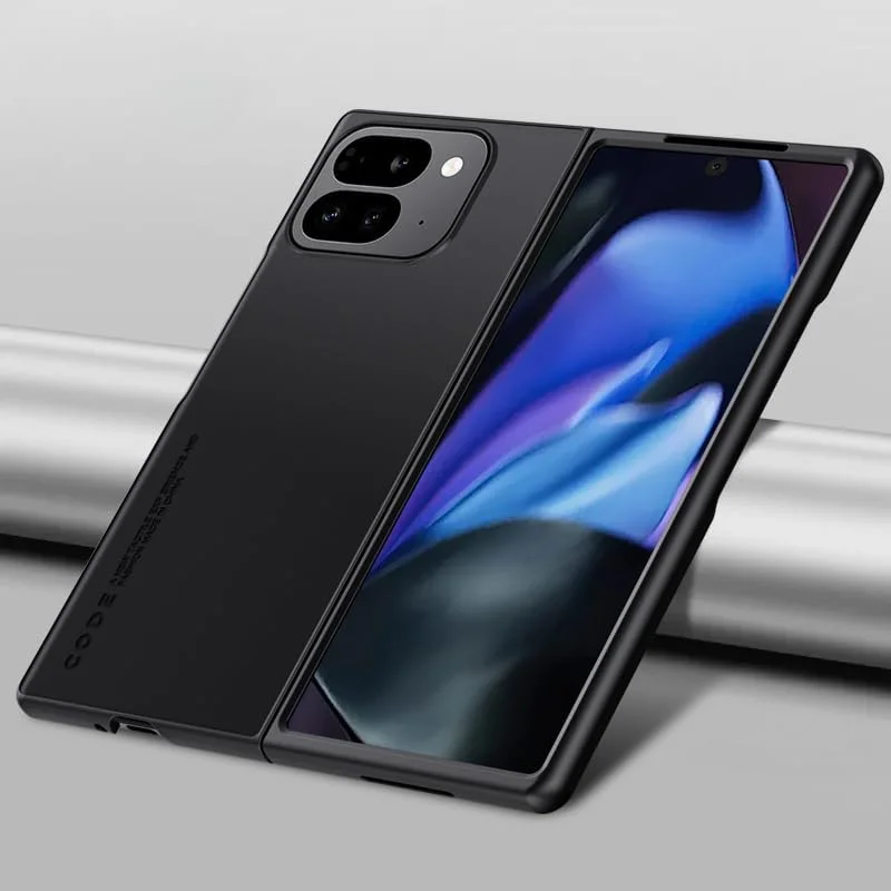 کاور محافظ چرمی سیلیکونی لوکس Gruattreay سازگار با گوشی گوگل پیکسل 9 پرو فولد، محافظ شیک و ضربه گیر (مشکی)