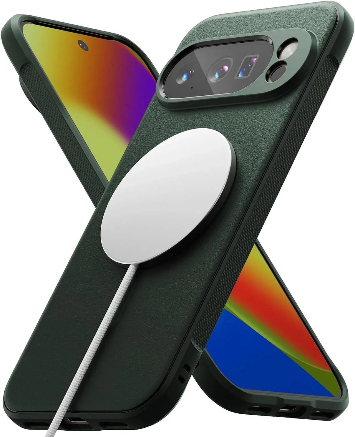 کاور محافظ آهنربایی Ringke Onyx سازگار با Google Pixel 10 Pro XL، با گریپ تقویت شده، TPU منعطف و مقاوم در برابر ضربه، کاور محافظ گوشی - سبز تیره