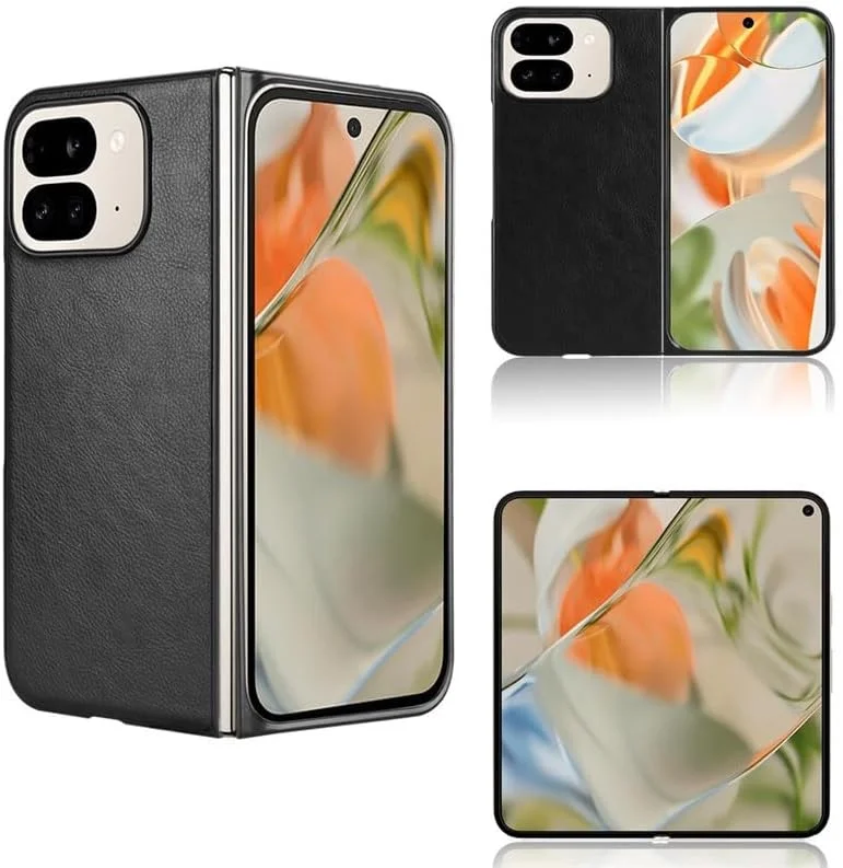 قاب محافظ گوشی گوگل پیکسل 9 پرو فولد، قاب تاشو چرمی، لمس راحت، قاب فوق العاده نازک و سبک گوگل پیکسل 9 پرو فولد، کاور ضد ضربه گوشی (مشکی)