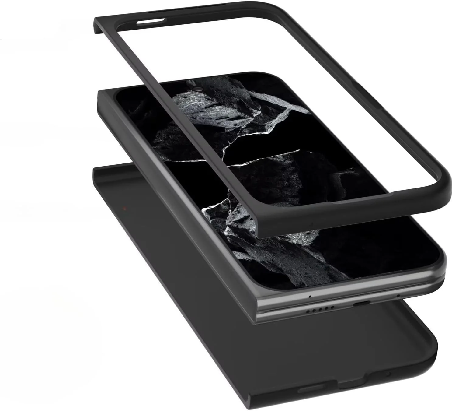 قاب محافظ گوشی Gruattreay سازگار با گوگل پیکسل 9 پرو فولد (2024)، سازگار با Mag-Safe، فیبر کربنی ضد ضربه و ضد افتادن (مشکی)