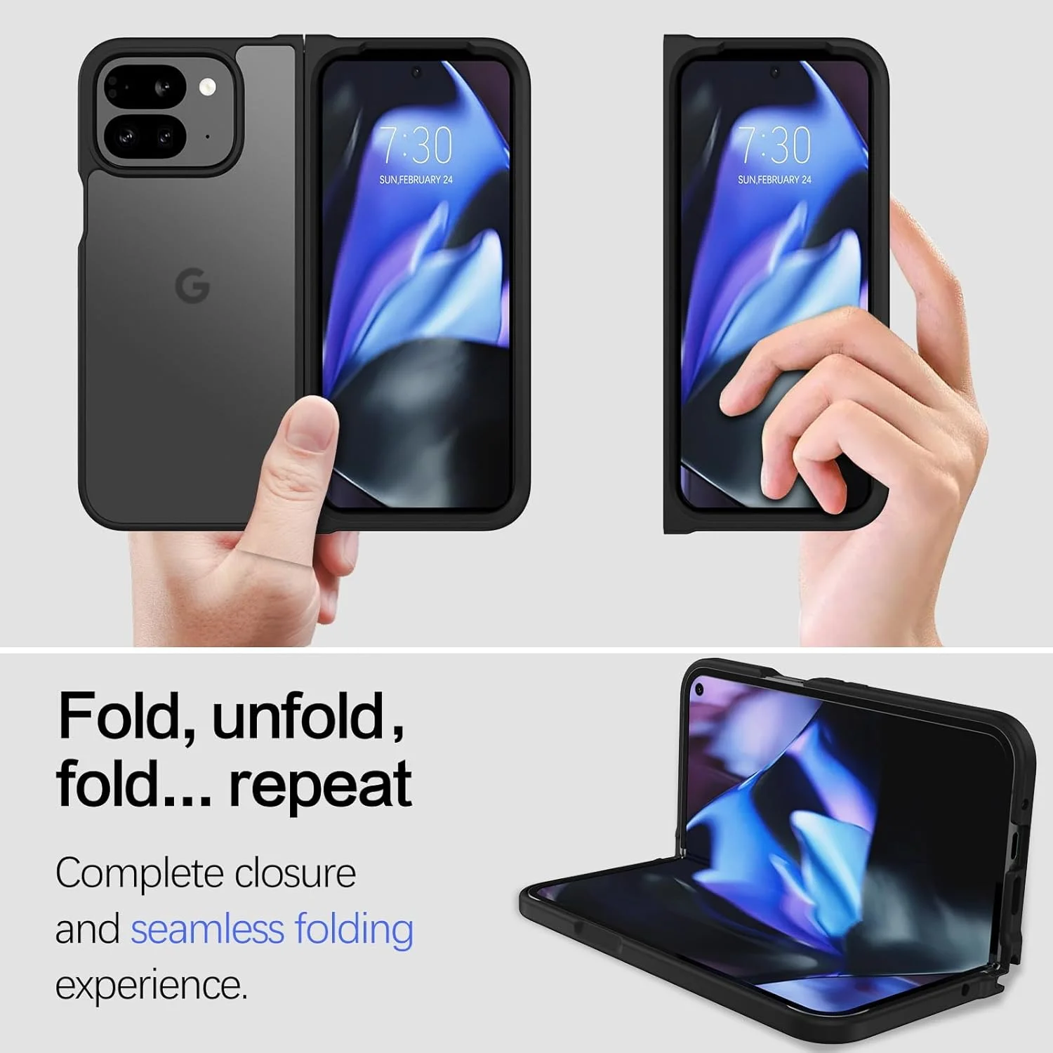 قاب محافظ گوشی گوگل پیکسل 9 پرو فولد BENTOBEN، نیمه شفاف مات، باریک و سبک، ضد ضربه، ضد زردی، مناسب برای خانم ها، آقایان، پسران و دختران، کاور محافظ گوشی برای پیکسل 9 پرو فولد 8.0 اینچی، مشکی