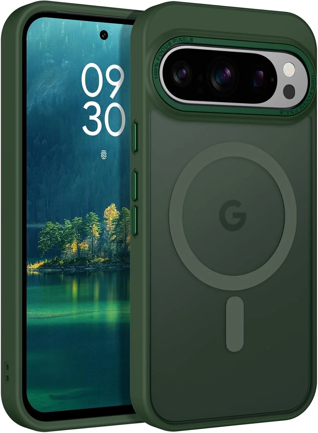 قاب محافظ GaoBao برای گوگل پیکسل 9 پرو/پیکسل 9، [سازگار با MagSafe] [ضد ضربه نظامی] پوشش مغناطیسی باریک مات نیمه شفاف، قاب گوشی زیبا برای زنان و دختران برای گوگل پیکسل 9/9 پرو، سبز