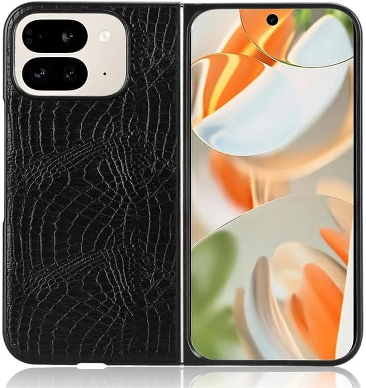 قاب محافظ گوشی گوگل پیکسل 9 پرو فولد، قاب تاشو چرمی، لمس راحت، قاب فوق العاده سبک و نازک گوگل پیکسل 9 پرو فولد، کاور ضد ضربه گوشی (مشکی)