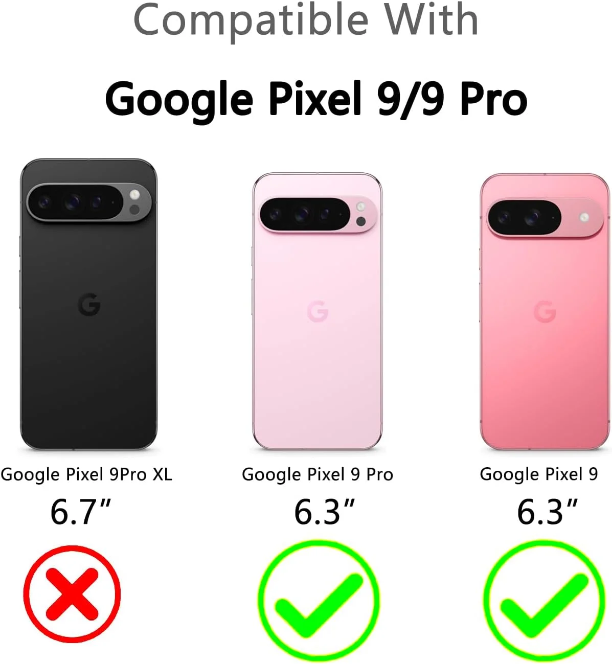 قاب بستمی برای گوشی گوگل پیکسل 9 پرو/پیکسل 9، قاب گوشی مینیمالیستی، فوق العاده سبک، محافظ دوربین، پوشش سخت PC برای پیکسل 9/9 پرو، قاب مات (مشکی سنگریزه ای)