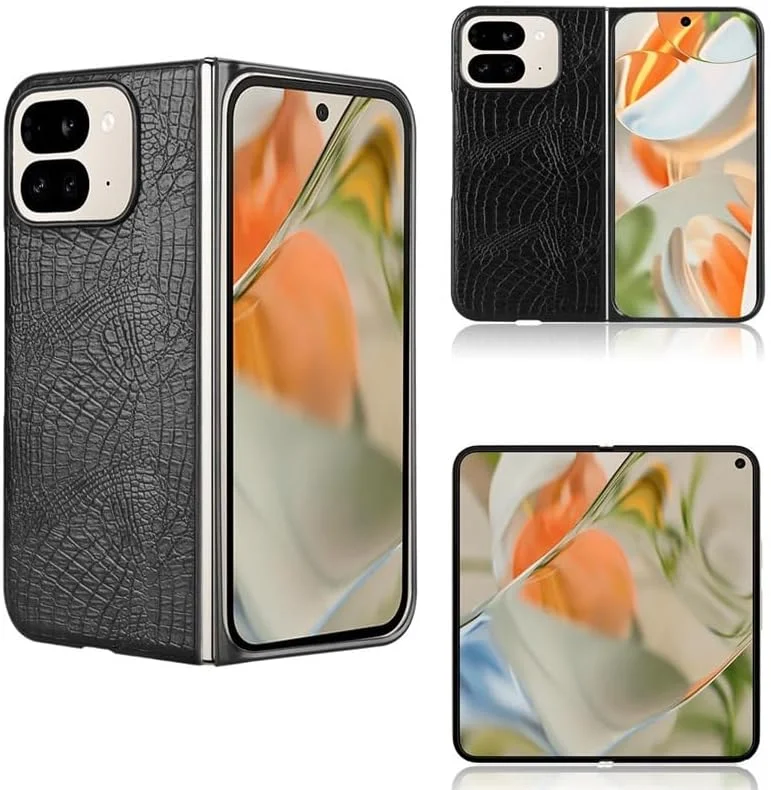 قاب محافظ گوشی گوگل پیکسل 9 پرو فولد، قاب تاشو چرمی، لمس راحت، قاب فوق العاده سبک و نازک گوگل پیکسل 9 پرو فولد، کاور ضد ضربه گوشی (مشکی)