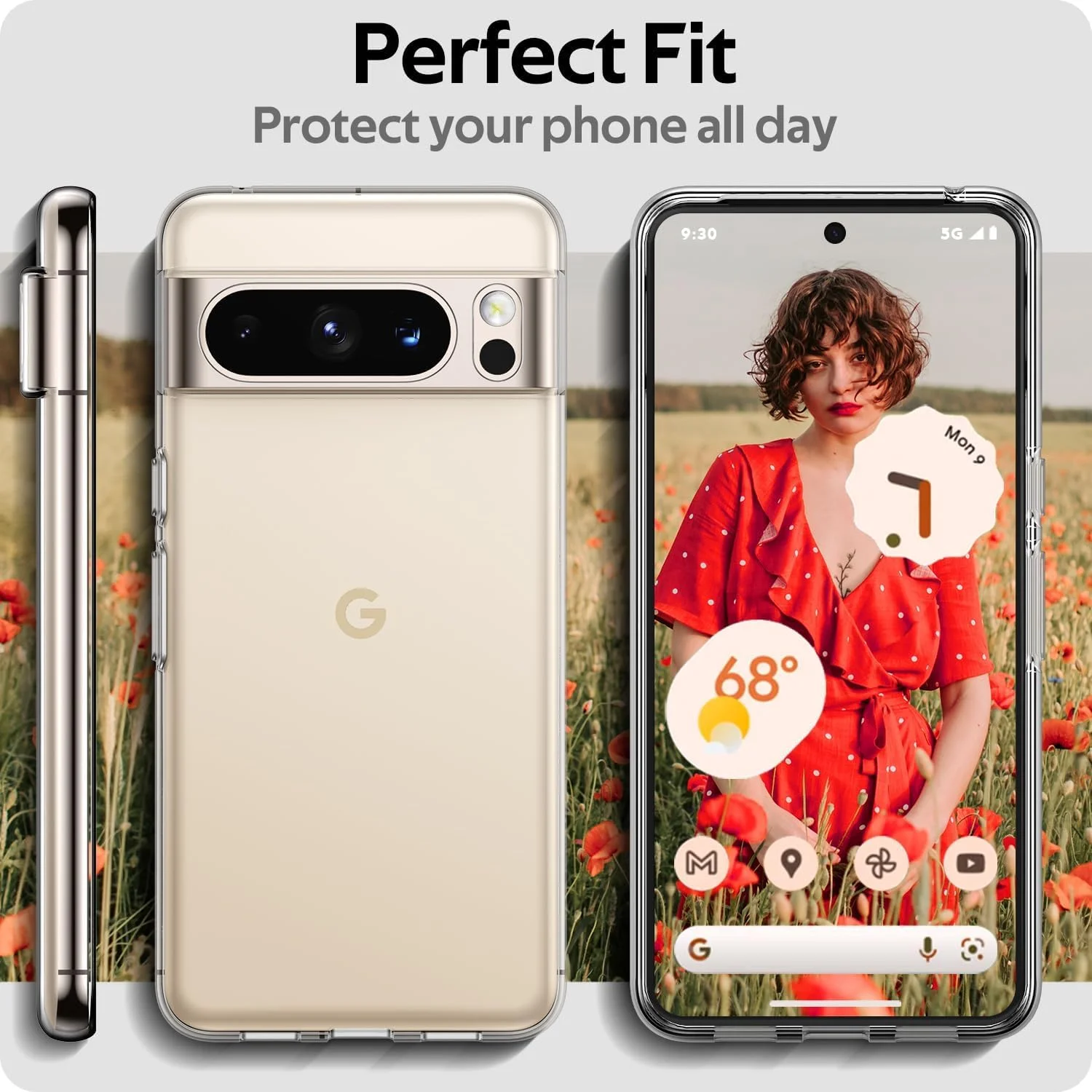 کاور شفاف جدید برای گوگل پیکسل 8 پرو، [ضد زردی و ضد لغزش] کاور محافظ گوشی ضد ضربه شفاف [فوق العاده باریک و ضد اثر انگشت] برای گوگل پیکسل 8 پرو 2023 (پیکسل 8 پرو، شفاف)