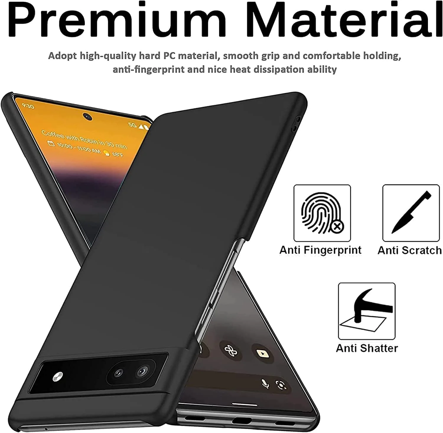 کاور محافظ مشکی گوشی گوگل پیکسل 6A مدل 6.1 اینچی