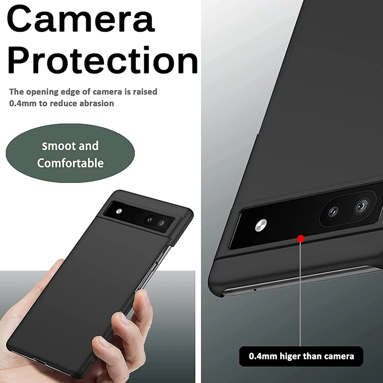 کاور محافظ مشکی گوشی گوگل پیکسل 6A مدل 6.1 اینچی