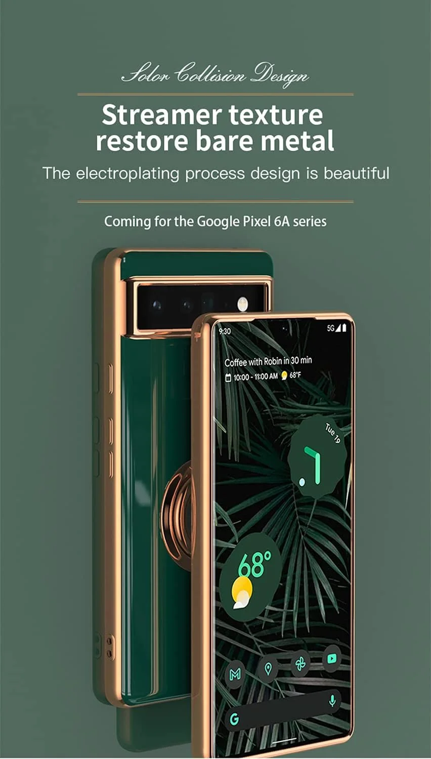 قاب محافظ گوشی گوگل پیکسل 6a مدل XINYEXIN با حلقه استند چرخان 360 درجه، ضد ضربه و شیک - بنفش