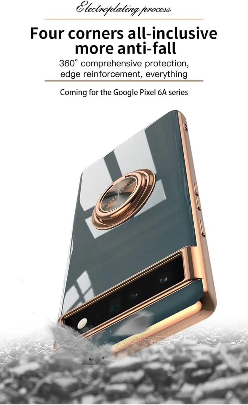 قاب محافظ گوشی گوگل پیکسل 6a مدل XINYEXIN با حلقه استند چرخان 360 درجه، ضد ضربه و شیک - بنفش