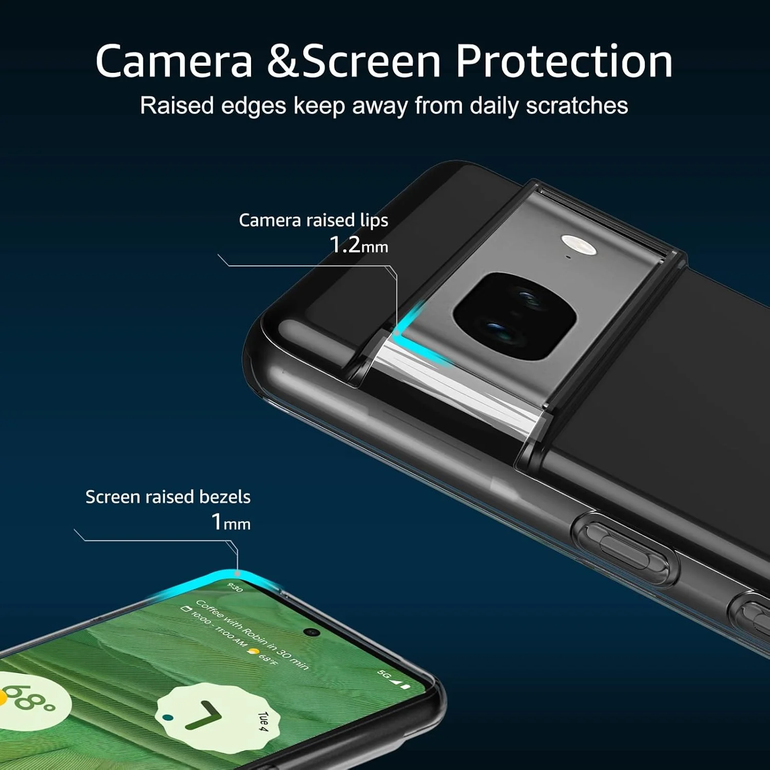 کاور محافظ گوشی گوگل پیکسل 7، کاور TPU شفاف، فوق العاده نازک و انعطاف پذیر با قابلیت جذب شوک برای گوگل پیکسل 7، شفاف