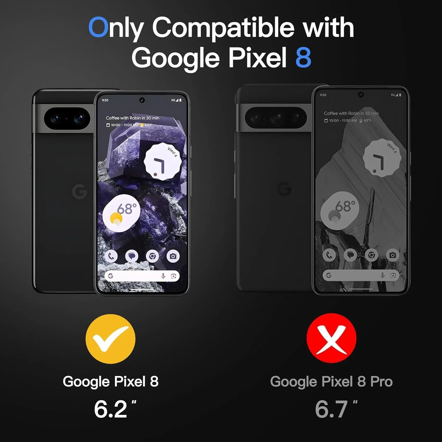 کاور مای‌جین برای گوگل پیکسل 8 (6.2 اینچ) ژله‌ای نرم TPU با محافظ بامپر و پشت شفاف