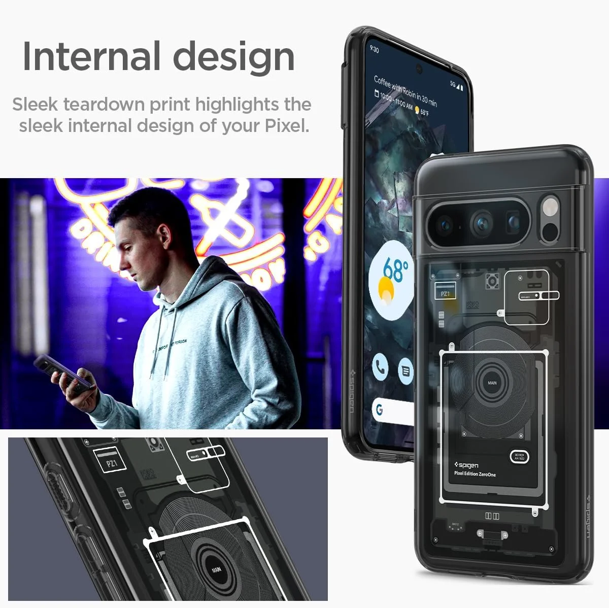 کاور محافظ گوشی گوگل پیکسل 8 پرو Spigen Ultra Hybrid - مدل Zero One