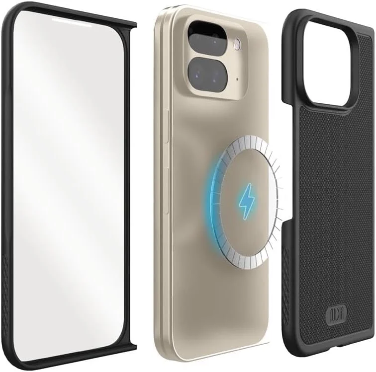 کیف محافظ گوشی گوگل پیکسل 9 پرو فولد مدل MergeGrip V2 تودیا (سازگار با MagSafe) (2024) – نسخه بهبود یافته، مقاوم، باریک، سبک با محافظ صفحه نمایش یکپارچه - مشکی