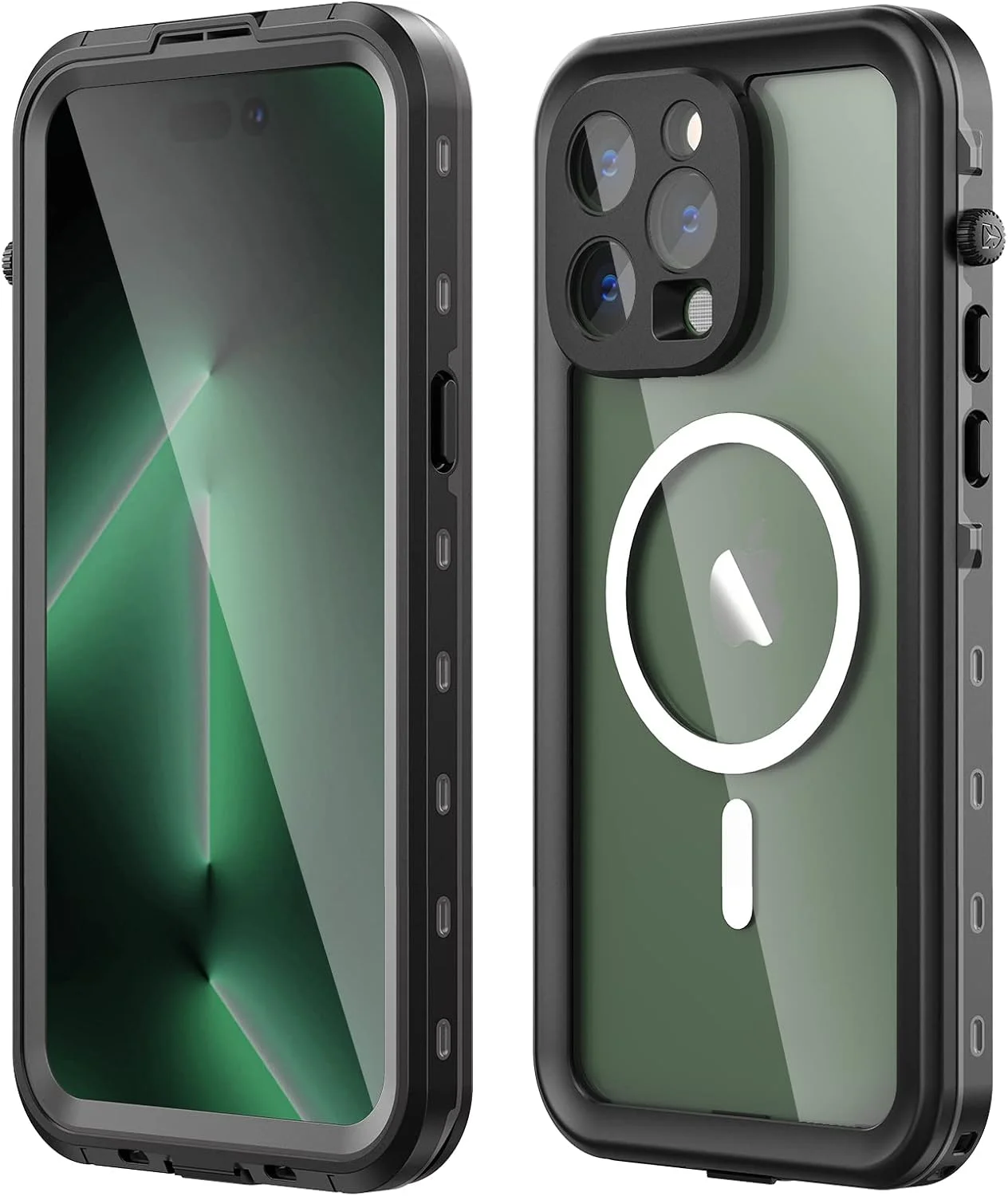 محفظه ضد آب تلفن همراه Nisso برای غواصی و اسنورکلینگ، مناسب برای آیفون 14/13/12/11 پرو مکس مینی Xr/X/Xs/سامسونگ گلکسی نوت 10/9/8/S10/9/8 اولترا پلاس پروفشنال (آیفون 14 پرو مکس، مشکی شفاف)