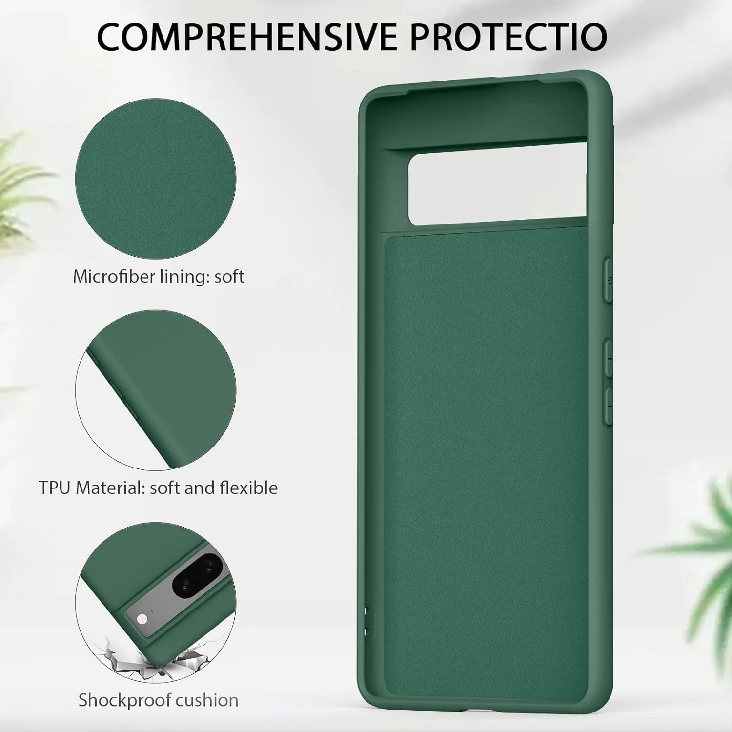 قاب محافظ سیلیکونی نرم و باریک EMODIL برای Google Pixel 8 - سبز