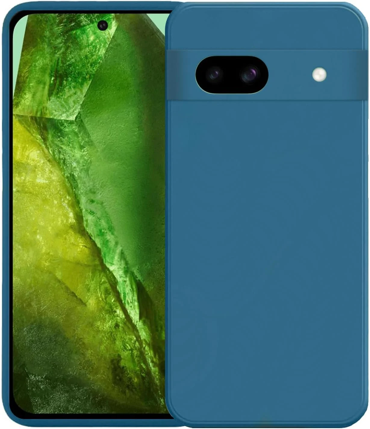 کاور محافظ گوشی باریک برای گوگل پیکسل 8A، کاور سیلیکونی با محافظت از دوربین، داخلی نرم و انعطاف پذیر (آبی، برای پیکسل 8A)