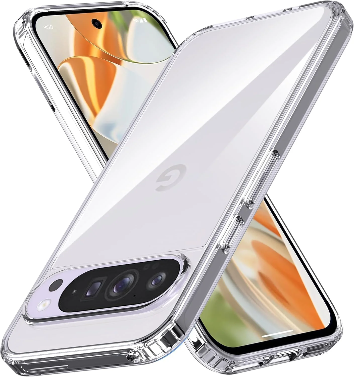 قاب محافظ گوشی گوگل پیکسل 9 پرو، ترکیبی از TPU و PC شفاف، باریک، کریستالی و محافظ پشت گوشی با قابلیت جذب ضربه، ساخته شده از سیلیکون منعطف