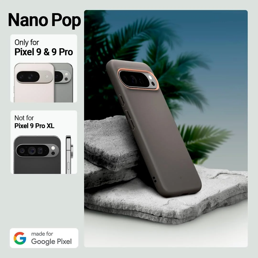 کاور کیسولوژی نانو پاپ برای گوشی گوگل پیکسل 9 و گوگل پیکسل 9 پرو (2024) با استاندارد نظامی - خاکستری پاپایا