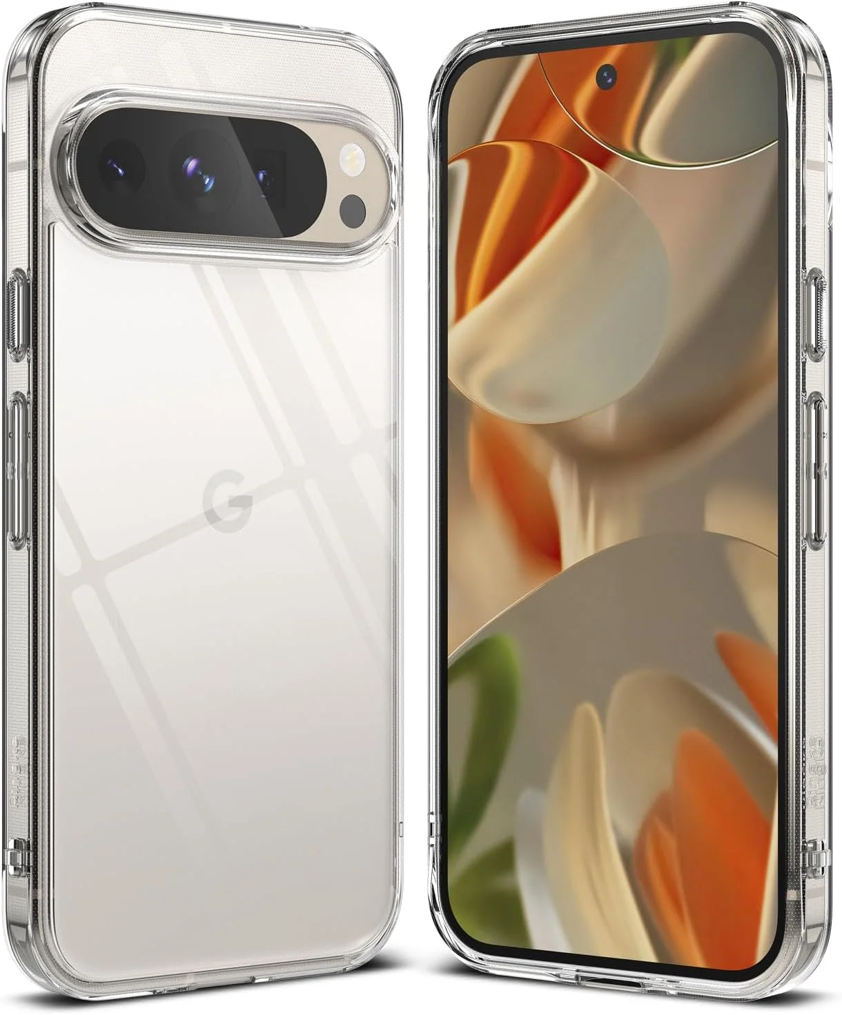 کاور محافظ گوشی گوگل پیکسل 9 پرو XL مدل Ringke Fusion - بدنه پشتی PC شفاف و بامپر TPU نرم و انعطاف پذیر - ضد خش و مقاوم در برابر ضربه - شفاف