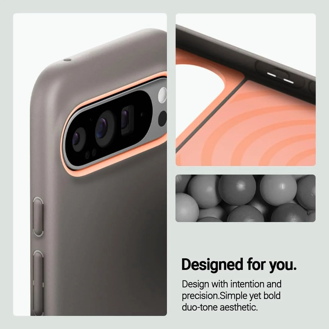 کاور کیسولوژی نانو پاپ برای گوشی گوگل پیکسل 9 و گوگل پیکسل 9 پرو (2024) با استاندارد نظامی - خاکستری پاپایا