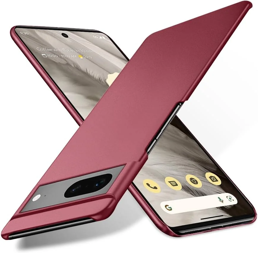 قاب بستمی برای گوگل پیکسل 7 5G (2022)، محافظ دوربین بسیار سبک و فوق العاده باریک، کاور سخت PC برای گوگل پیکسل 7 5G (2022) (قرمز شرابی سنگریزه ای)