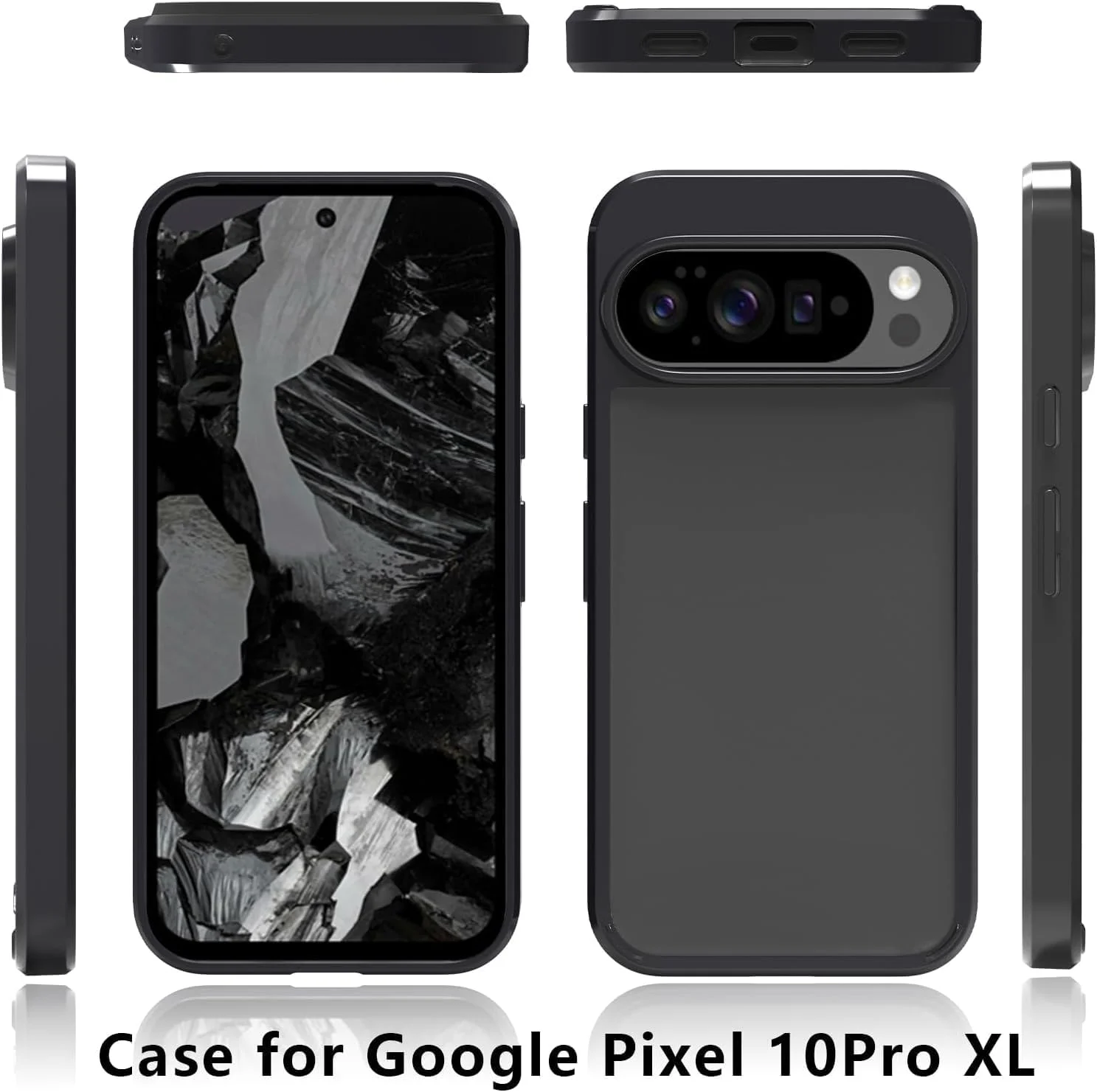 کاور شفاف برای گوگل پیکسل 10 پرو ایکس ال، پشت سخت PC شفاف و بامپر TPU نرم، ضد ضربه، محافظ گوشی، باریک و نازک مناسب برای گوگل پیکسل 10 پرو ایکس ال (مشکی ترکیبی)