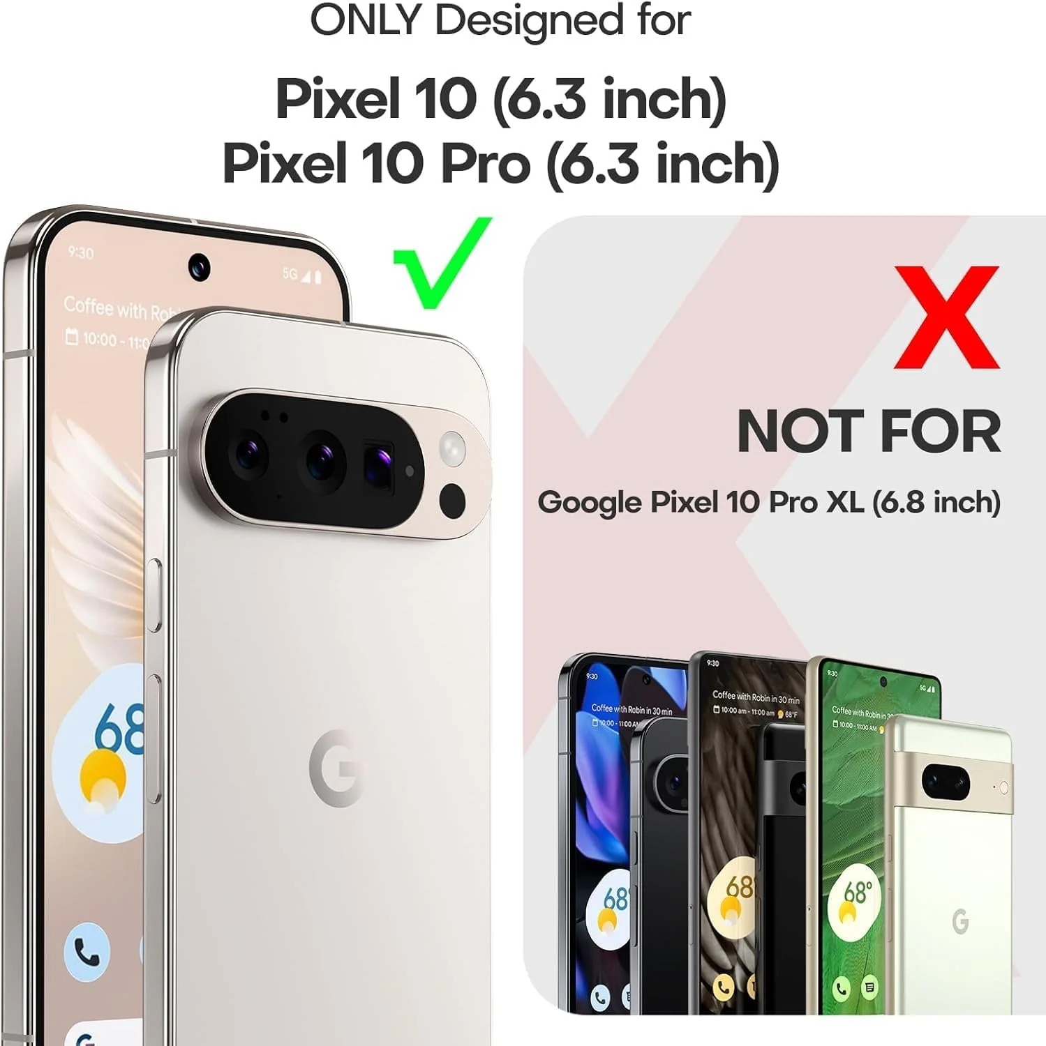 قاب محافظ گوشی گوگل پیکسل 10/10 پرو، سازگار با مگسیف، محافظت درجه نظامی، مقاوم در برابر زرد شدن، پشت ضد خش، قاب ضد ضربه برای پیکسل 10/10 پرو، شفاف قاب محافظ گوشی گوگل پیکسل 10/10 پرو، سازگار با مگسیف، محافظت درجه نظامی، مقاوم در برابر زرد شدن، پشت ضد خش، قاب ضد ضربه برای پیکسل 10/10 پرو، شفاف