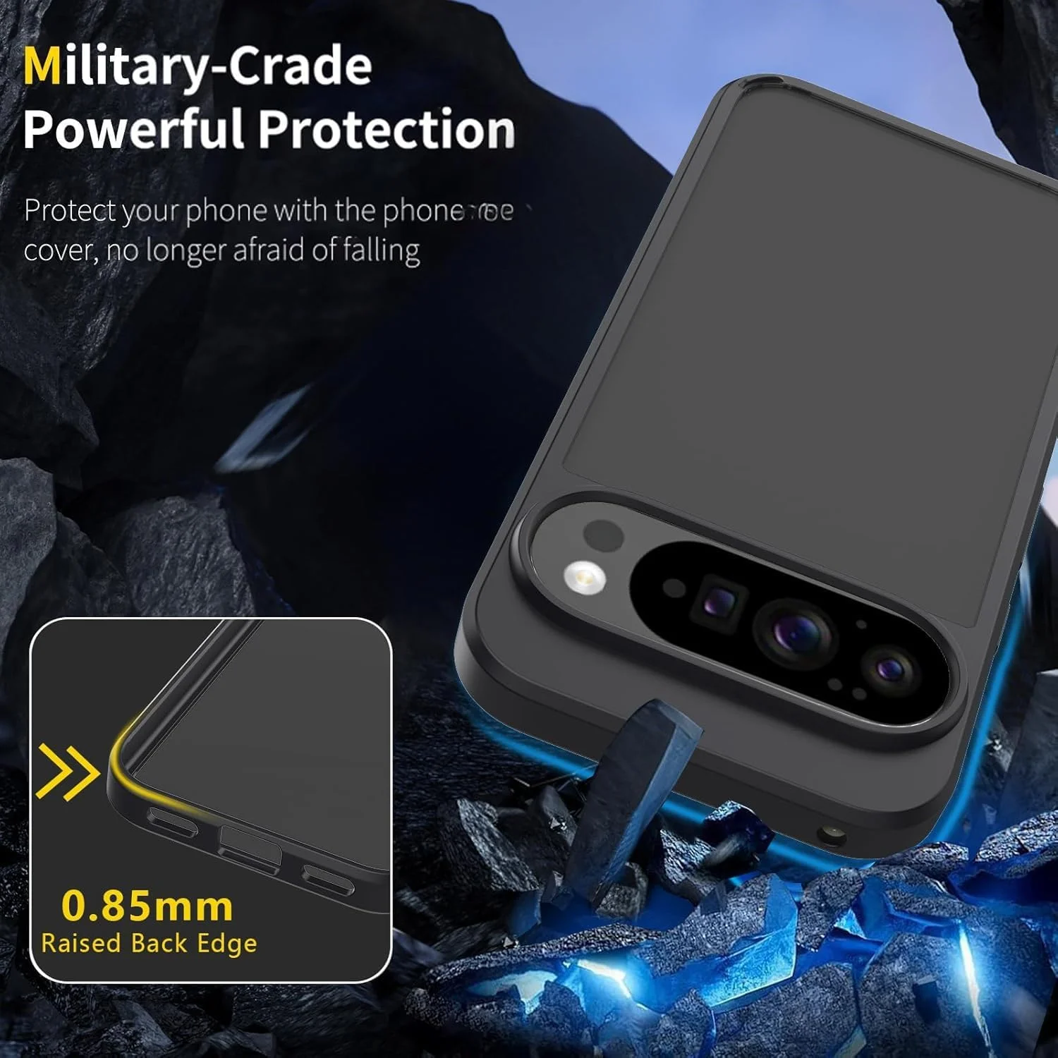 کاور شفاف برای گوگل پیکسل 10 پرو ایکس ال، پشت سخت PC شفاف و بامپر TPU نرم، ضد ضربه، محافظ گوشی، باریک و نازک مناسب برای گوگل پیکسل 10 پرو ایکس ال (مشکی ترکیبی)