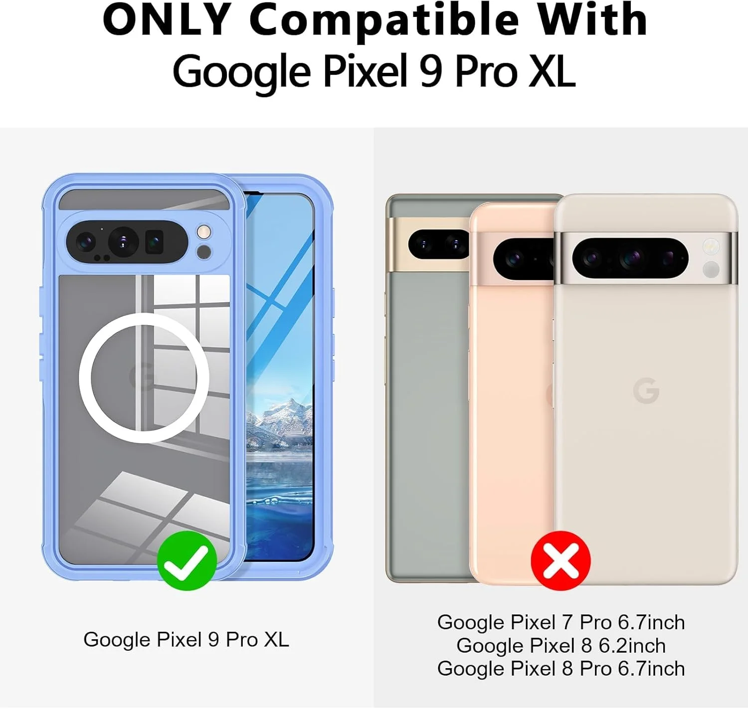 قاب محافظ آزون برای گوگل پیکسل 9 پرو ایکس ال، سازگار با مگ-سیف، قاب محافظ کامل گوشی با محافظ صفحه نمایش شیشه ای حرارت دیده 9H داخلی، پوشش شفاف ضد ضربه و مقاوم در برابر سقوط برای پیکسل 9 پرو ایکس ال قاب محافظ آزون برای گوگل پیکسل 9 پرو ایکس ال، سازگار با مگ-سیف، قاب محافظ کامل گوشی با محافظ صفحه نمایش شیشه ای حرارت دیده 9H داخلی، پوشش شفاف ضد ضربه و مقاوم در برابر سقوط برای پیکسل 9 پرو ایکس ال