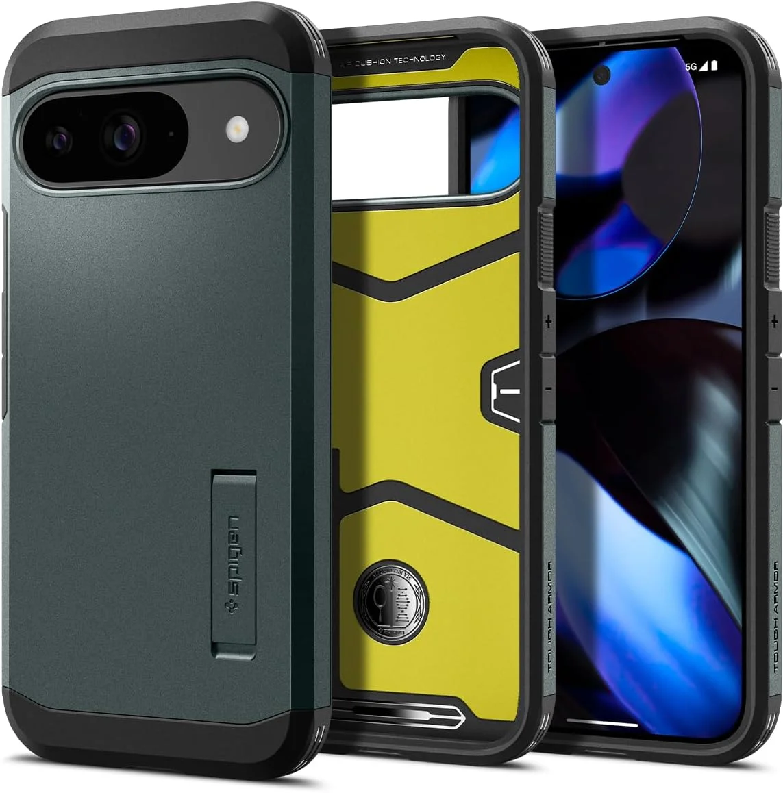 کاور محافظ ضد ضربه Spigen Tough Armor برای Google Pixel 9 و Google Pixel 9 PRO - رنگ سبز آبی