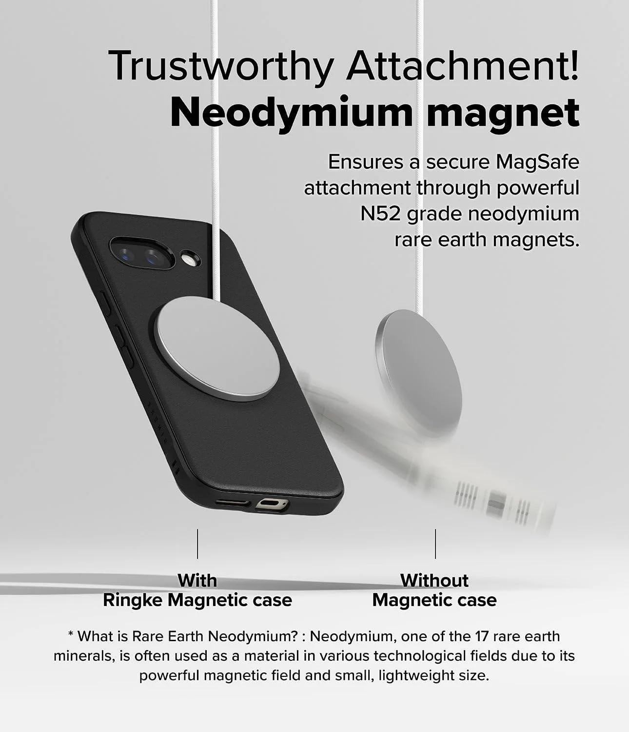 کاور محافظ گوشی گوگل پیکسل 9a رینکه اونیکس مگنتیک سازگار با MagSafe، با گریپ تقویت شده، TPU منعطف و مقاوم، ضد ضربه، سپر TPU مقاوم، پوشش پشتی گوشی - مشکی