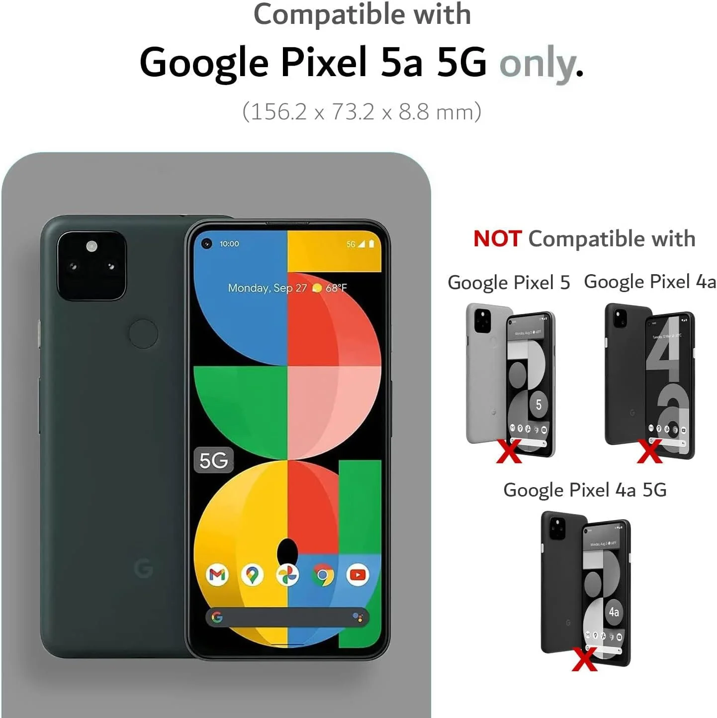 کاور محافظ دو لایه TUDIA DualShield مناسب برای گوشی گوگل پیکسل 5a 5G (2021)، [ادغام] ضد ضربه، باریک، مقاوم، با پوشش محافظ سخت برای گوگل پیکسل 5a 5G (رزگلد)