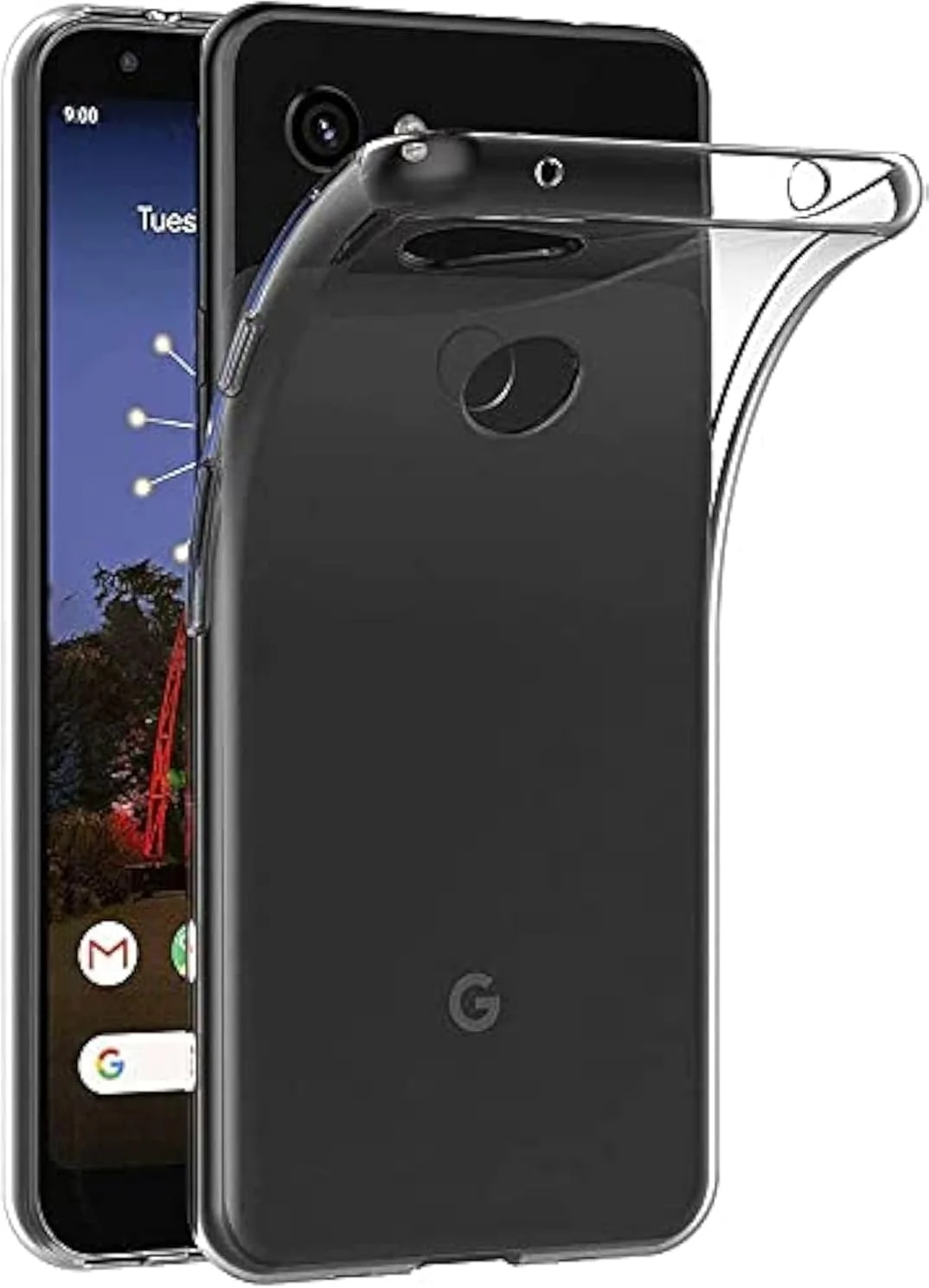 قاب محافظ گوشی گوگل پیکسل 3a (5.6 اینچ) ساخته شده از جنس ژل رابر TPU نرم، با پوشش پشتی شفاف