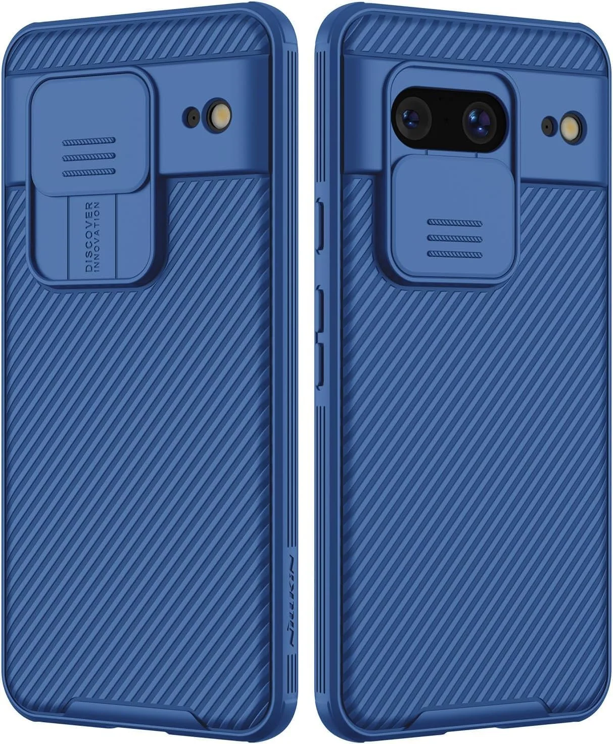 قاب محافظ کشویی دوربین Zubitech CamShield Pro برای گوگل پیکسل 8، محافظت در برابر سقوط با استاندارد نظامی، ضربه گیر ضد ضربه، ضد لغزش و ضد خش باریک برای پیکسل 8 (پیکسل 8، آبی)