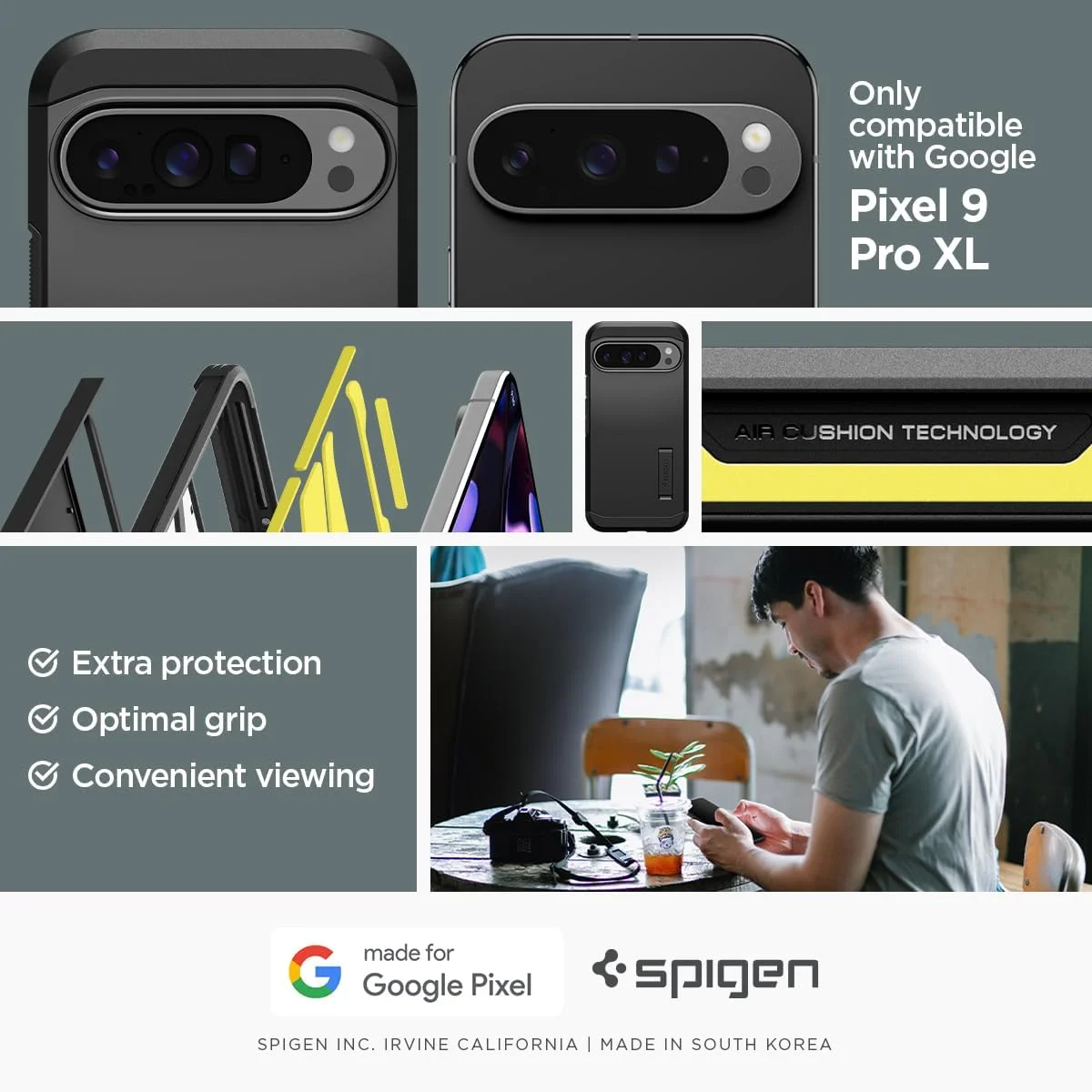 محافظ ضد ضربه Spigen Tough Armor طراحی شده برای گوشی Google Pixel 9 Pro XL - مشکی محافظ ضد ضربه Spigen Tough Armor طراحی شده برای گوشی Google Pixel 9 Pro XL - مشکی