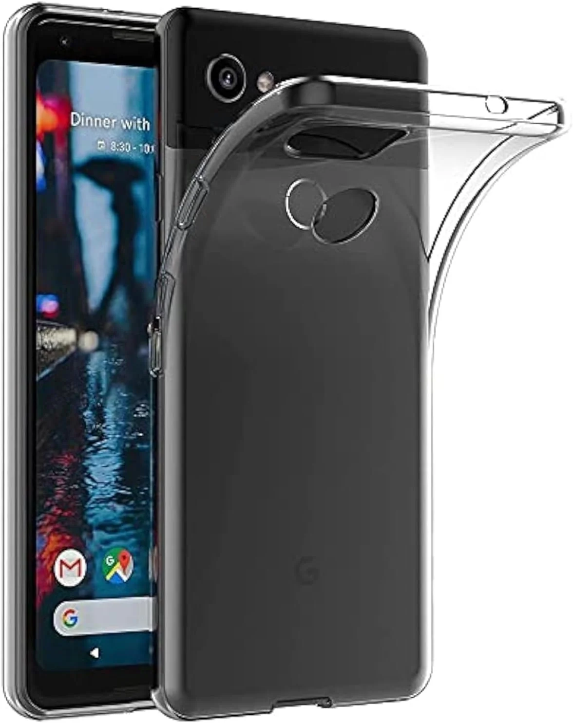 قاب محافظ گوشی گوگل پیکسل 2 XL (6 اینچ)، جنس ژله ای TPU نرم، پوشش پشتی شفاف