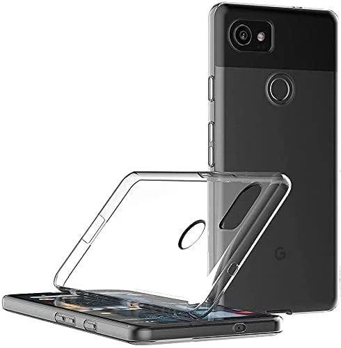 قاب محافظ گوشی گوگل پیکسل 2 XL (6 اینچ)، جنس ژله ای TPU نرم، پوشش پشتی شفاف