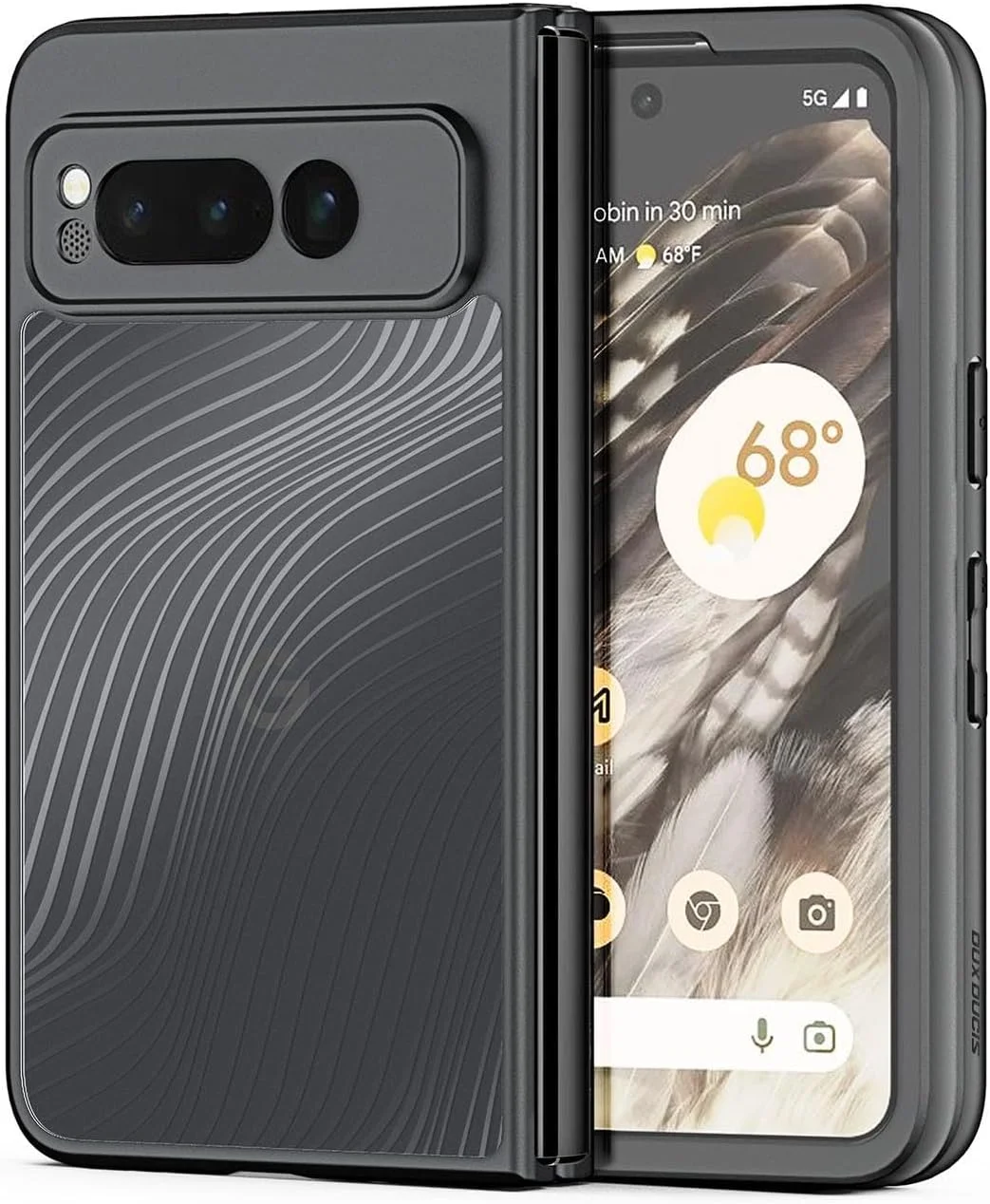 قاب محافظ باریک و مات سری Aimo داکس داکیس برای گوگل پیکسل فولد - محافظت در برابر ضربه و لغزش - مشکی