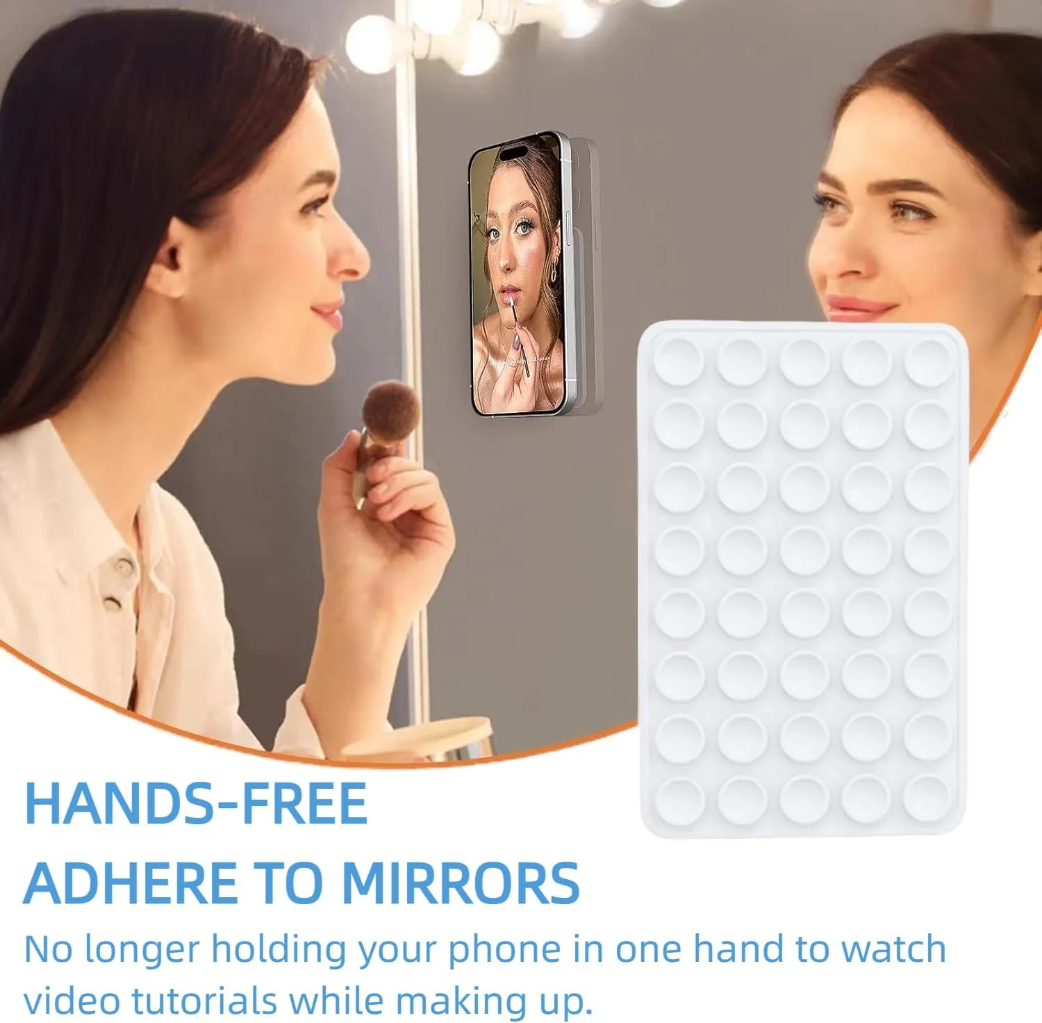 پک 2 عددی کاور موبایل سیلیکونی با چسبانک - پایه نگهدارنده دو طرفه، لوازم جانبی موبایل برای استفاده بدون دست، گیره قوی برای سلفی و فیلم، استند موبایل سیلیکونی (سیاه و سفید)