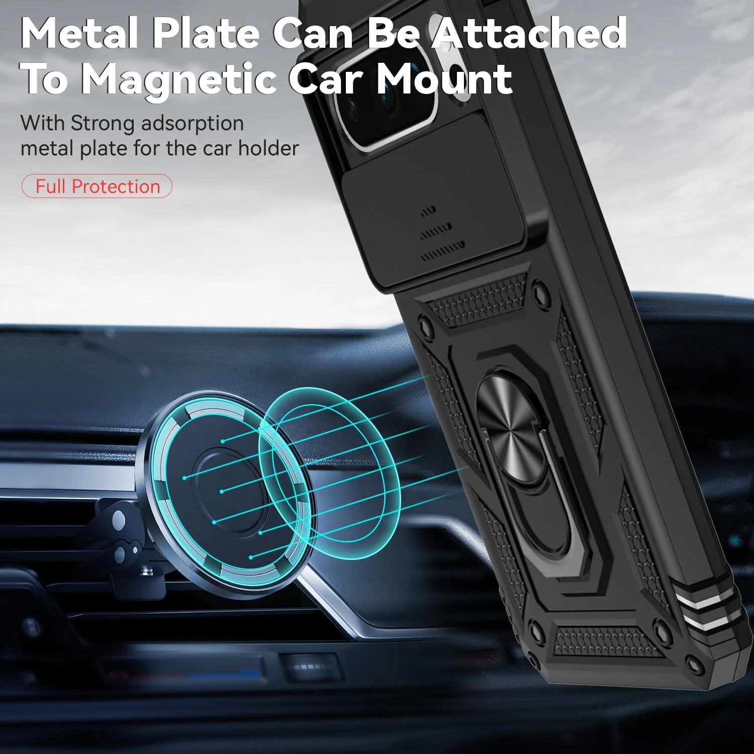 کاور محافظ گوشی گوگل پیکسل 8 پرو به همراه محافظ صفحه نمایش (2 عدد)، دارای حلقه نگهدارنده، استند مغناطیسی، پوشش کشویی دوربین، ضد ضربه و مقاوم در برابر سقوط (پیکسل 8 پرو، مشکی) کاور محافظ گوشی گوگل پیکسل 8 پرو به همراه محافظ صفحه نمایش (2 عدد)، دارای حلقه نگهدارنده، استند مغناطیسی، پوشش کشویی دوربین، ضد ضربه و مقاوم در برابر سقوط (پیکسل 8 پرو، مشکی)