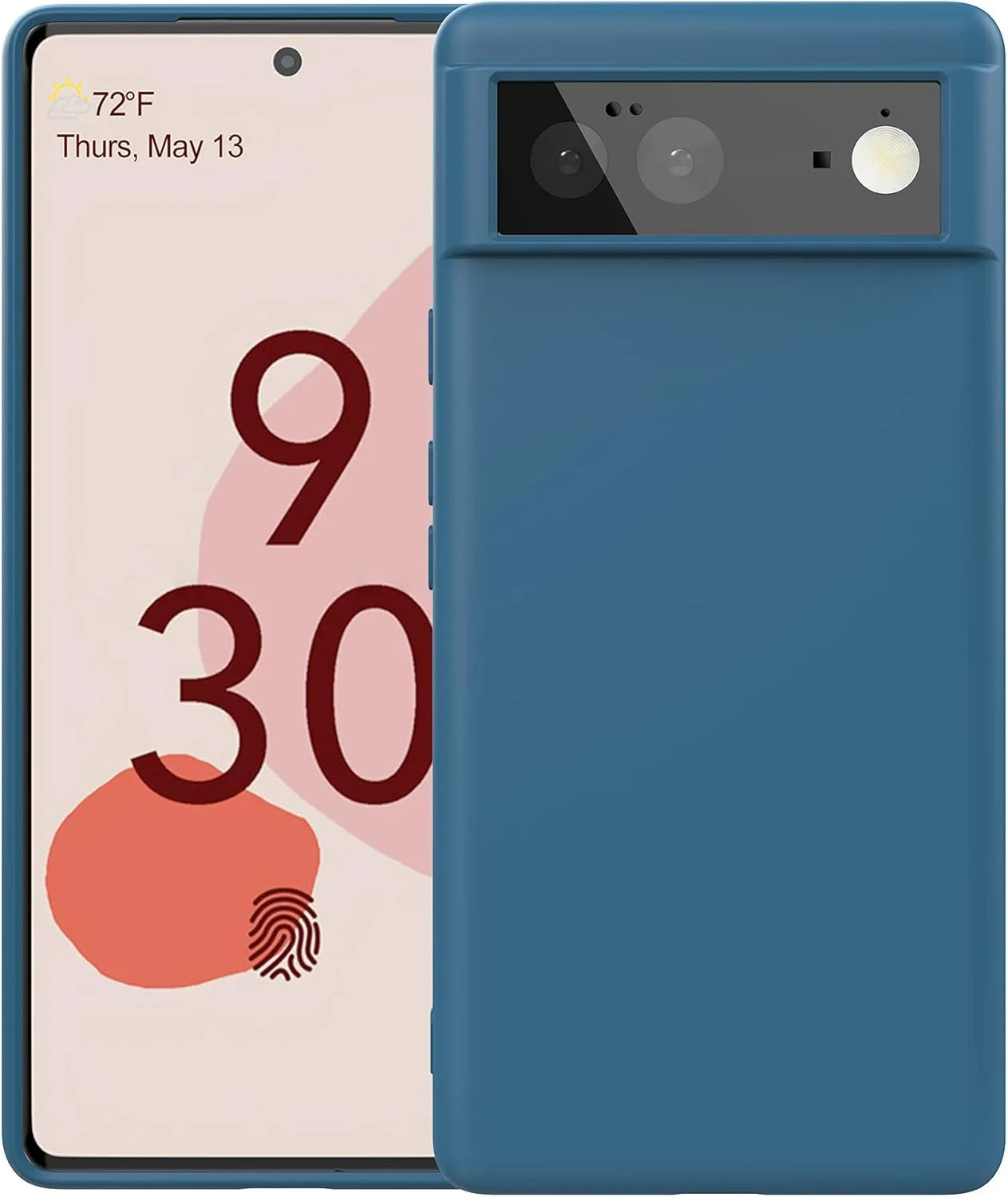 کاور سیلیکونی مایع Foluu برای گوشی گوگل پیکسل 6، کاور ژله‌ای سیلیکونی مایع پیکسل 6 با پوشش داخلی میکروفایبر نرم، محافظ باریک و ضد ضربه برای گوگل پیکسل 6 (آبی)