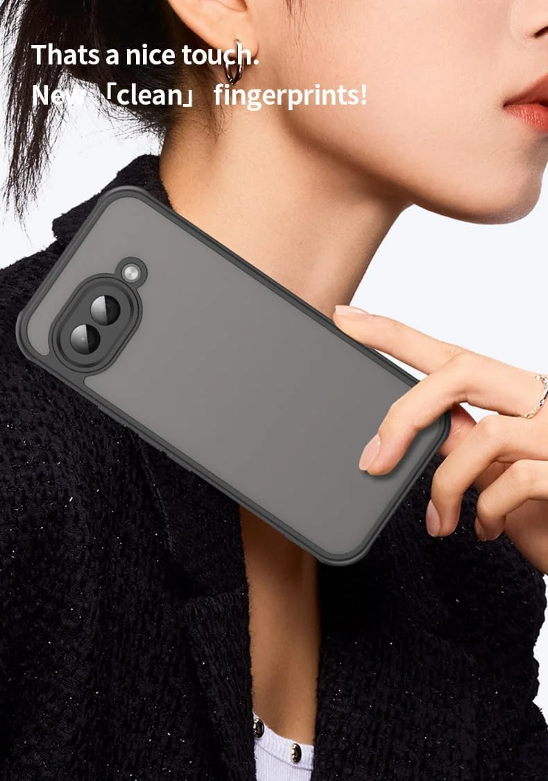 کاور محافظ گوشی گوگل پیکسل 9A (سال 2025) [ضد ضربه + مقاوم در برابر اثر انگشت] با طراحی نیمه شفاف و سازگار با پوست، کاور TPU بسیار نازک + کاور PC، مقاوم در برابر خراش، برش دقیق - بافت نرم، طراحی سبک (مشکی)